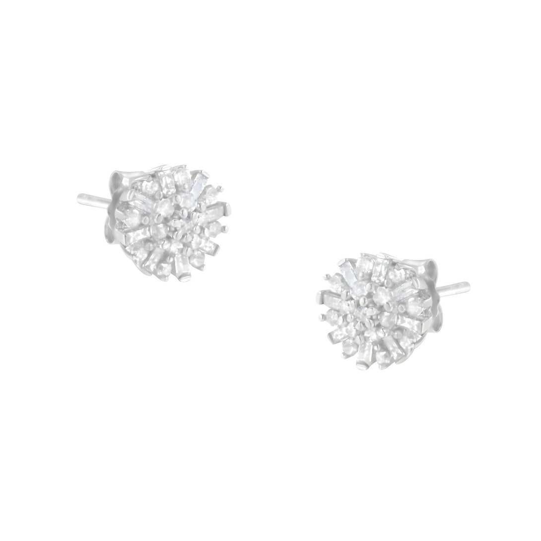Diamond Sunburst Floral Earrings