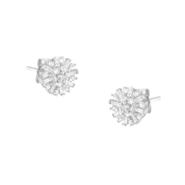 Diamond Sunburst Floral Earrings