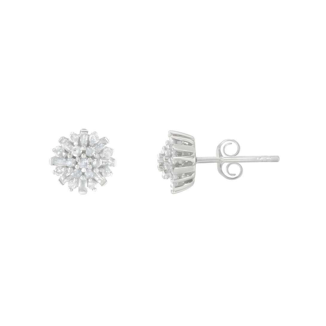 Diamond Sunburst Floral Earrings
