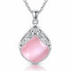 Eirwen Adjustable Pink Stone Celtic Teardrop Necklace - Platinum-Plated 925 Sterling Silver