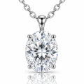 Elara Oval Moissanite Solitaire Necklace - 925 Sterling Silver