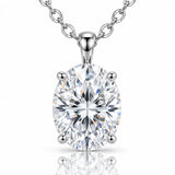Elara Oval Moissanite Solitaire Necklace - 925 Sterling Silver