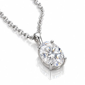 Elara Oval Moissanite Solitaire Necklace - 925 Sterling Silver