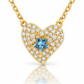 Estelle Blue Star Heart Necklace - Gold-Plated 925 Sterling Silver