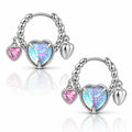 Etincelle Heart Hoop Earrings - White Gold Plated