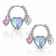 Etincelle Heart Hoop Earrings - White Gold Plated