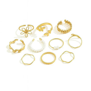 Flora Lace – Openwork Flower Ring Set - Jewellar