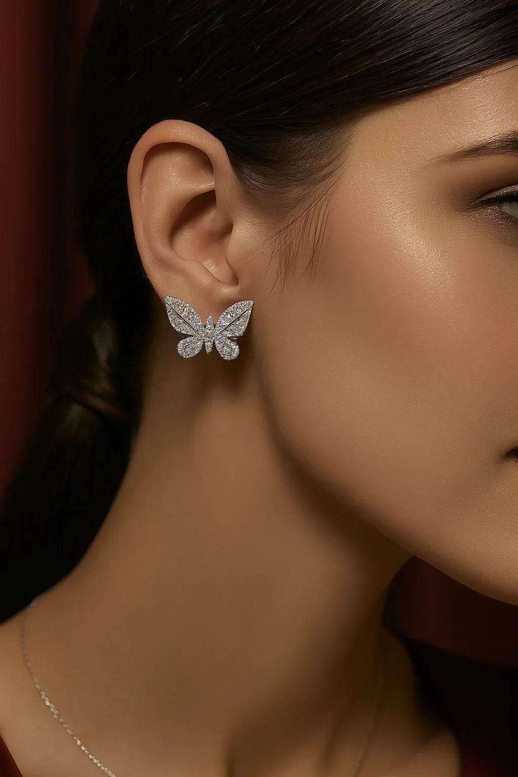 Flora Wings – Diamond Butterfly Earrings - Jewellar