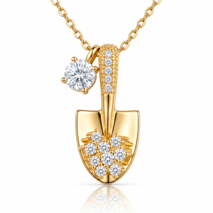 Florenne Moissanite Garden Trowel Necklace - Gold-Plated 925 Sterling Silver  Jewellar