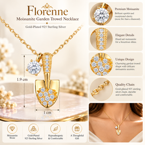 Florenne Moissanite Garden Trowel Necklace - Gold-Plated 925 Sterling Silver  Jewellar