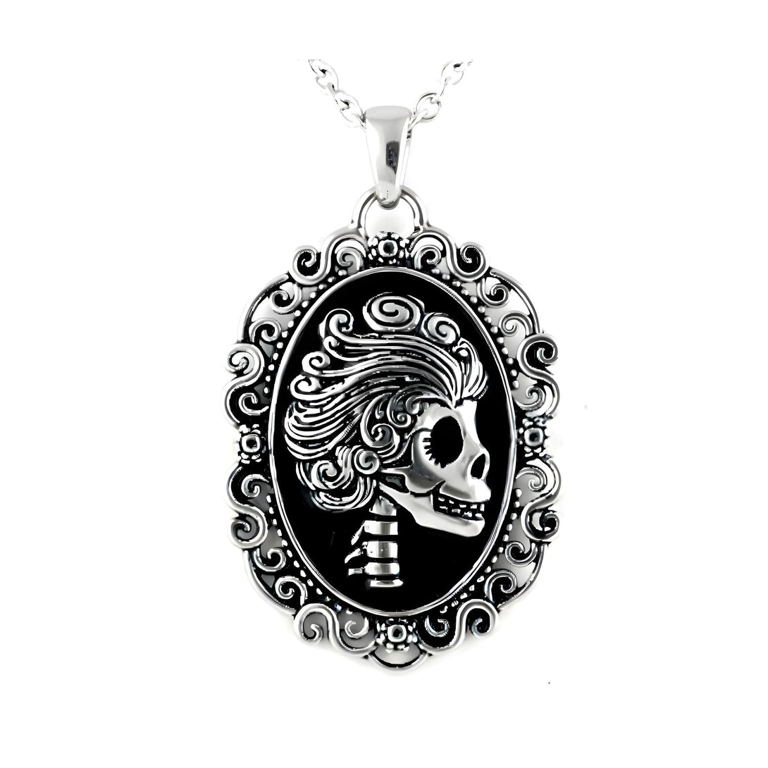 Ghoulish Damsel Cameo Necklace