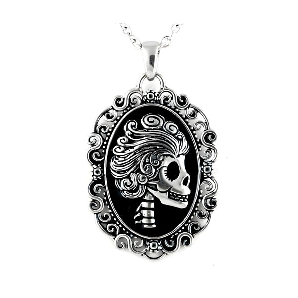 Ghoulish Damsel Cameo Necklace
