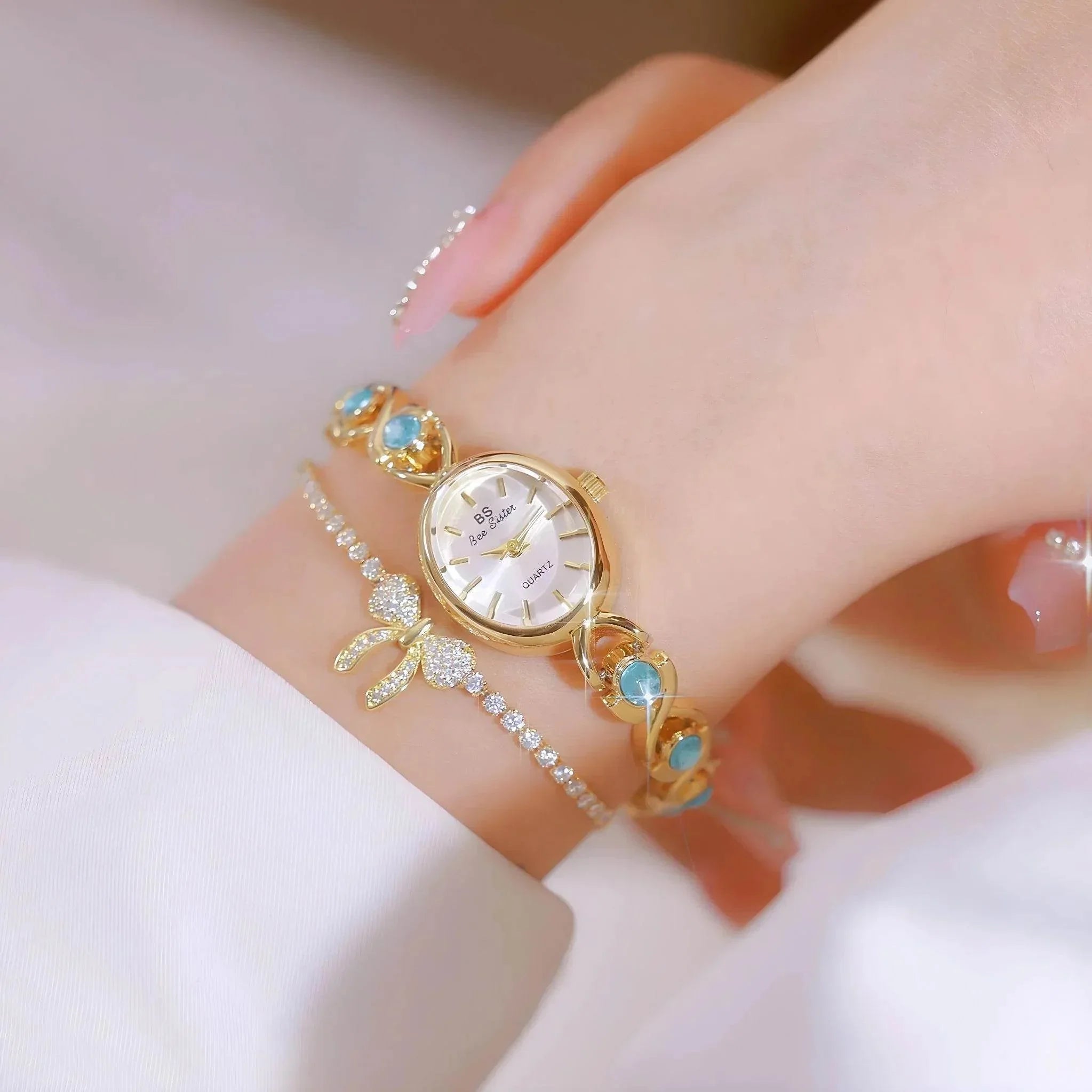 Glacier Oval – Sapphire Blue Light Luxury Watch - Jewellar