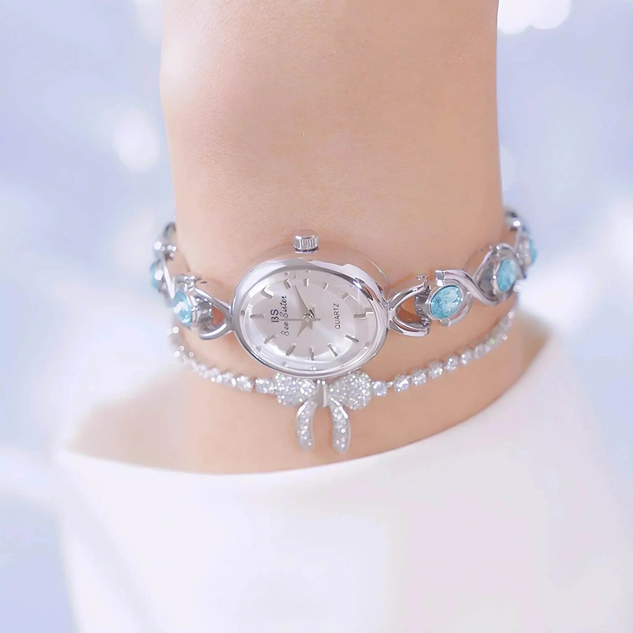 Glacier Oval – Sapphire Blue Light Luxury Watch - Jewellar