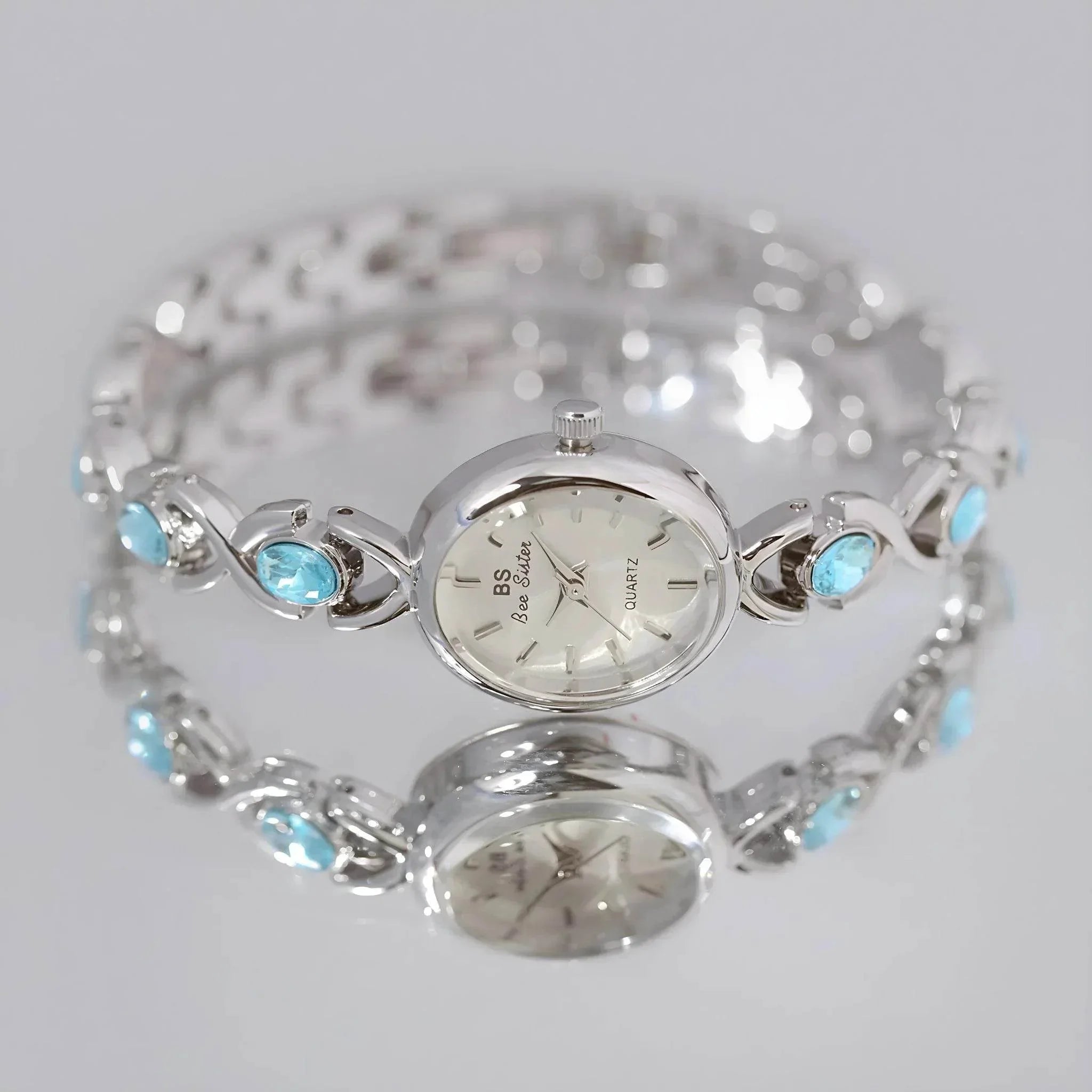 Glacier Oval – Sapphire Blue Light Luxury Watch - Jewellar