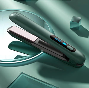 Wireless 2-in-1 hair straightener and curler – GlamWave Pro with ceramic plates and adjustable temperature settings.