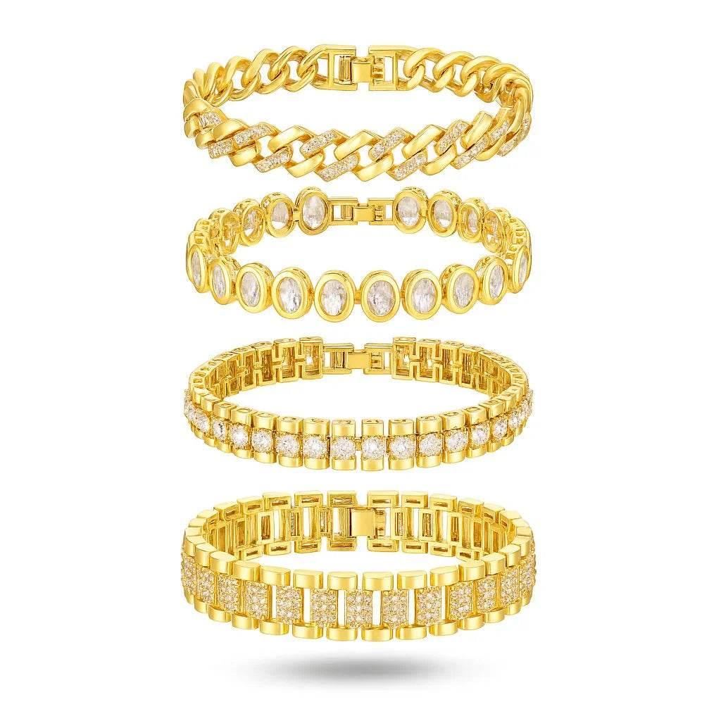 Gleam Strap – Two-Side Zircon Copper Bracelet - Jewellar