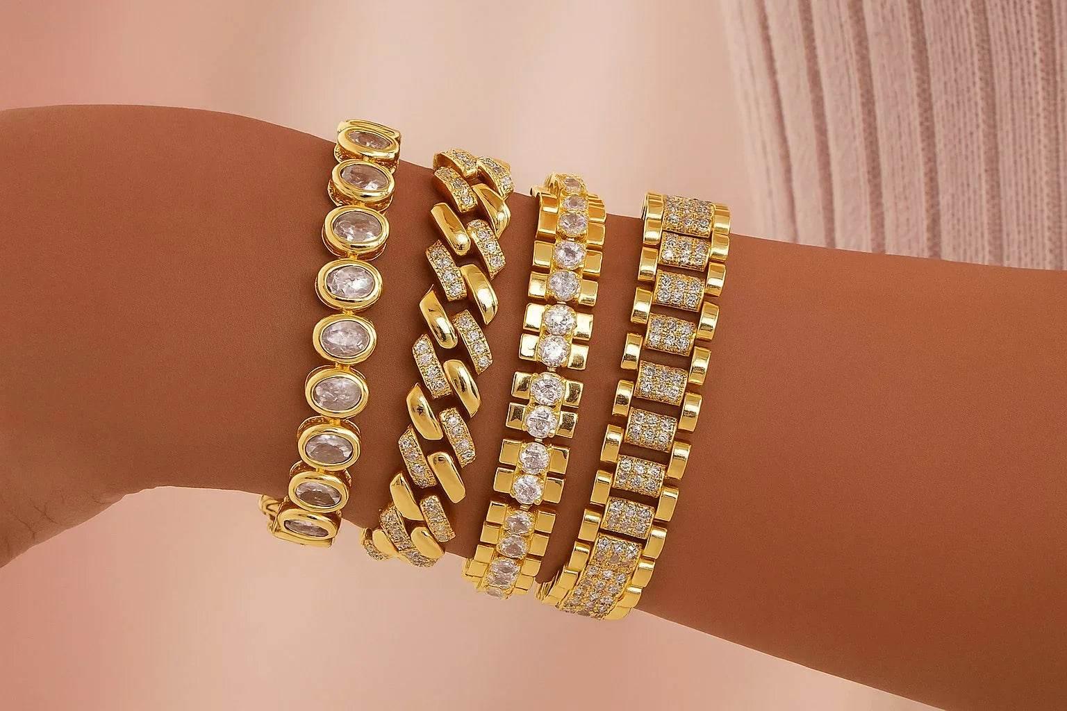 Gleam Strap – Two-Side Zircon Copper Bracelet - Jewellar