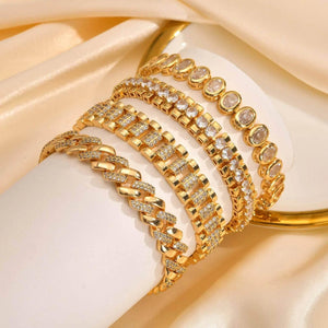 Gleam Strap – Two-Side Zircon Copper Bracelet - Jewellar
