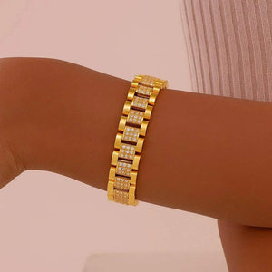 Gleam Strap – Two-Side Zircon Copper Bracelet - Jewellar