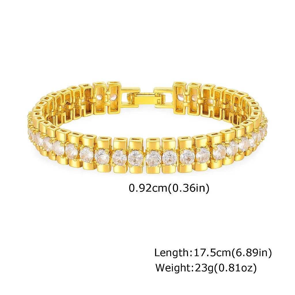 Gleam Strap – Two-Side Zircon Copper Bracelet - Jewellar