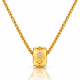 Crystal Ring Necklace - Adjustable 18K Gold-Plated 925 Sterling Silver
