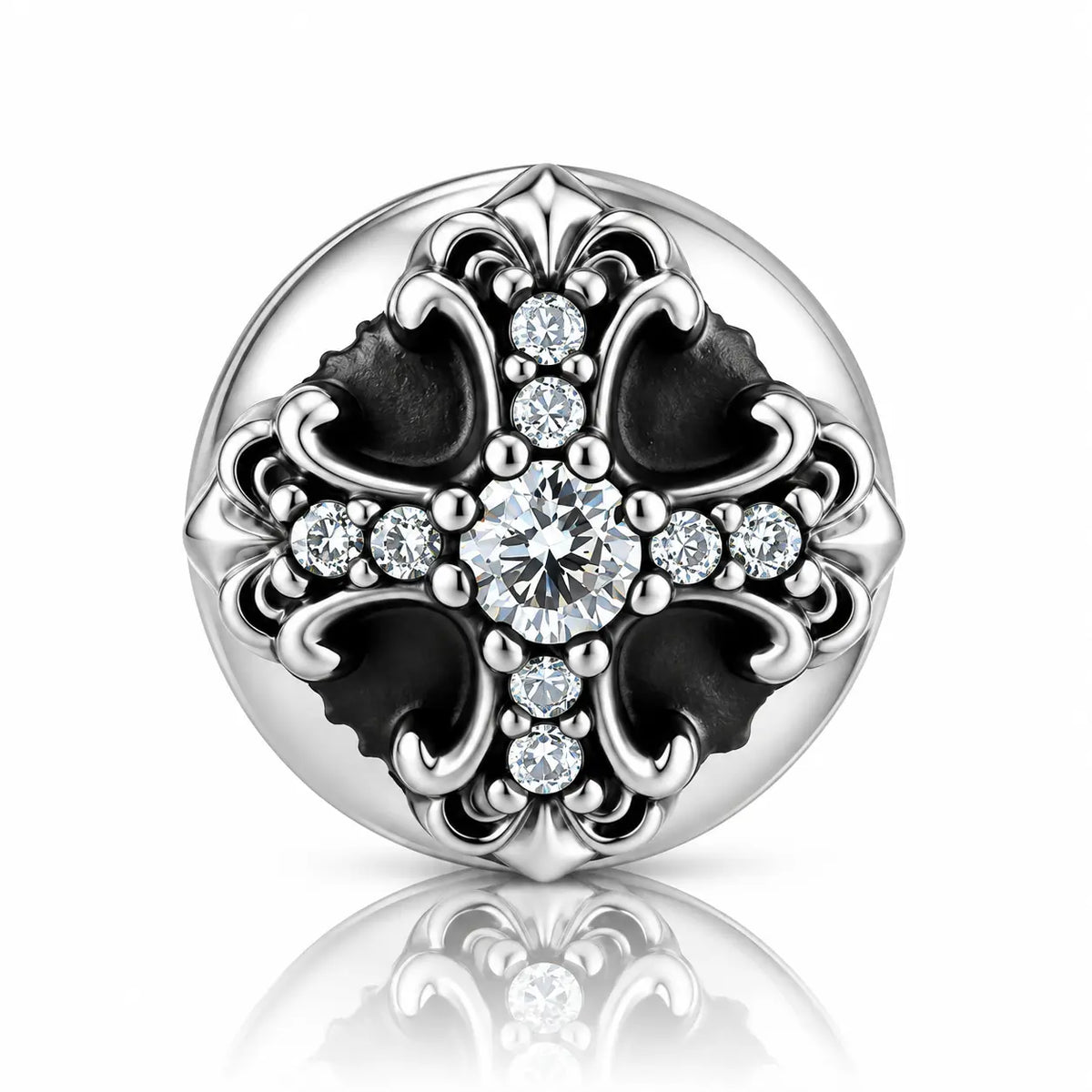 Gothic Fleur Stud Earring - 925 Sterling Silver