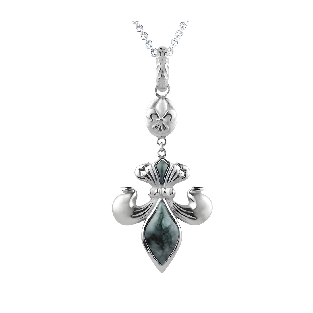 Green Marble Lily Necklace