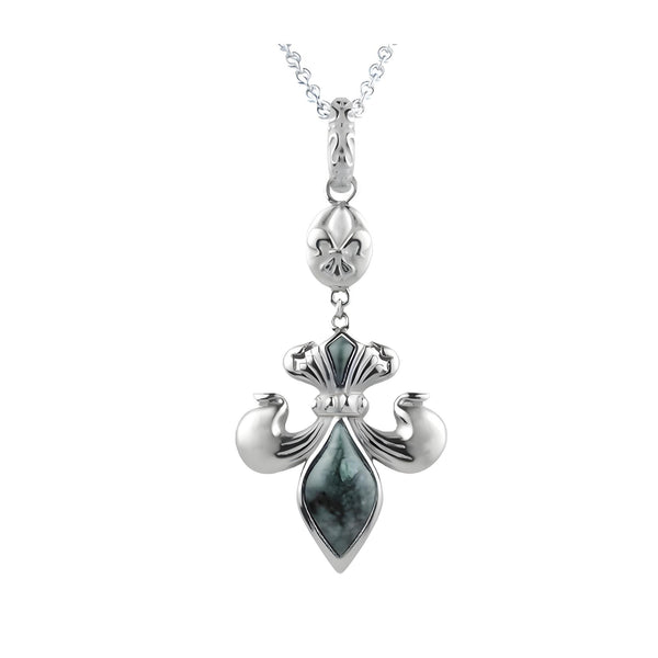 Green Marble Lily Necklace