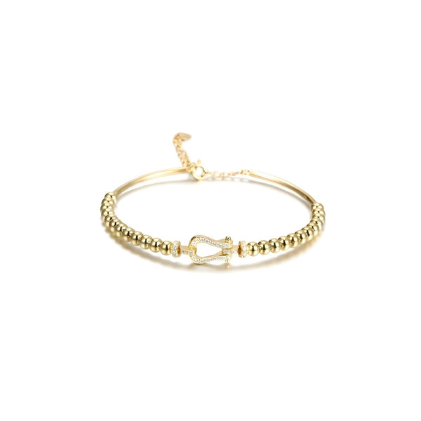Horseshoe Charm CZ Bracelet