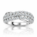 Infinity Crossover Moissanite Ring - 925 Sterling Silver