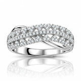 Infinity Crossover Moissanite Ring - 925 Sterling Silver