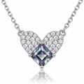 Irielle Adjustable Rainbow Moissanite Heart Necklace - 925 Sterling Silver