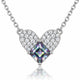 Irielle Adjustable Rainbow Moissanite Heart Necklace - 925 Sterling Silver
