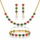 Jewel Royalty Multicolor Zirconia Jewelry Set - 14K Gold Plated
