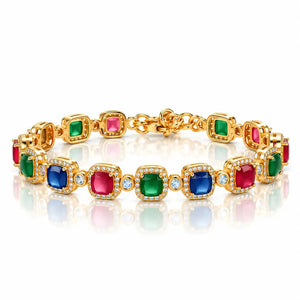 Jewel Royalty Multicolor Zirconia Jewelry Set - 14K Gold Plated