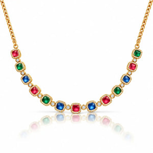 Jewel Royalty Multicolor Zirconia Jewelry Set - 14K Gold Plated