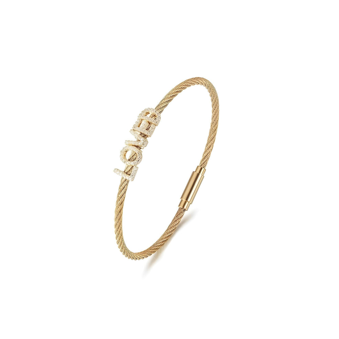 "LOVED" Pavé Bangle Bracelet
