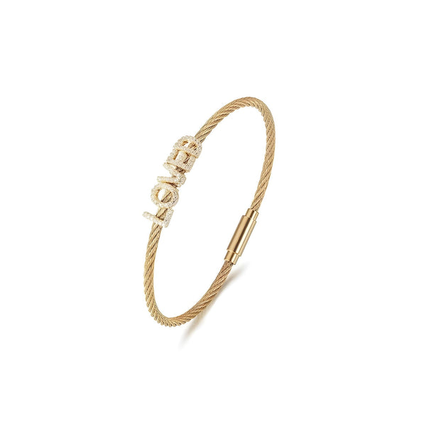 "LOVED" Pavé Bangle Bracelet