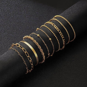 Linea Layers – 10-Piece Minimalist Bracelet Set - Jewellar