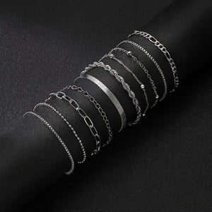 Linea Layers – 10-Piece Minimalist Bracelet Set - Jewellar