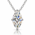 Lisette Marquise Moissanite Solitaire Necklace - 925 Sterling Silver
