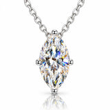 Lisette Marquise Moissanite Solitaire Necklace - 925 Sterling Silver