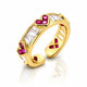 Love & Logic Baguette Heart Open Ring - 14K Gold Plated  Jewellar