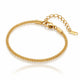 Gold bracelet with a clasp on a white background