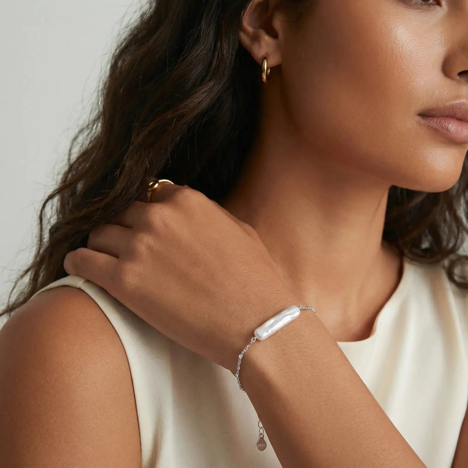 Luna Baroque Pearl – 925 Silver Bracelet Jewellar