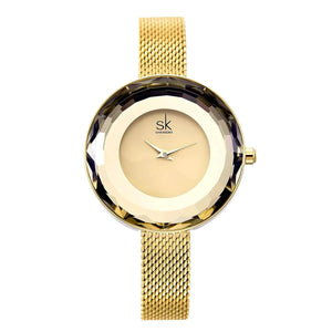 Luna Mesh – Minimalist Glass Dial Watch - Jewellar