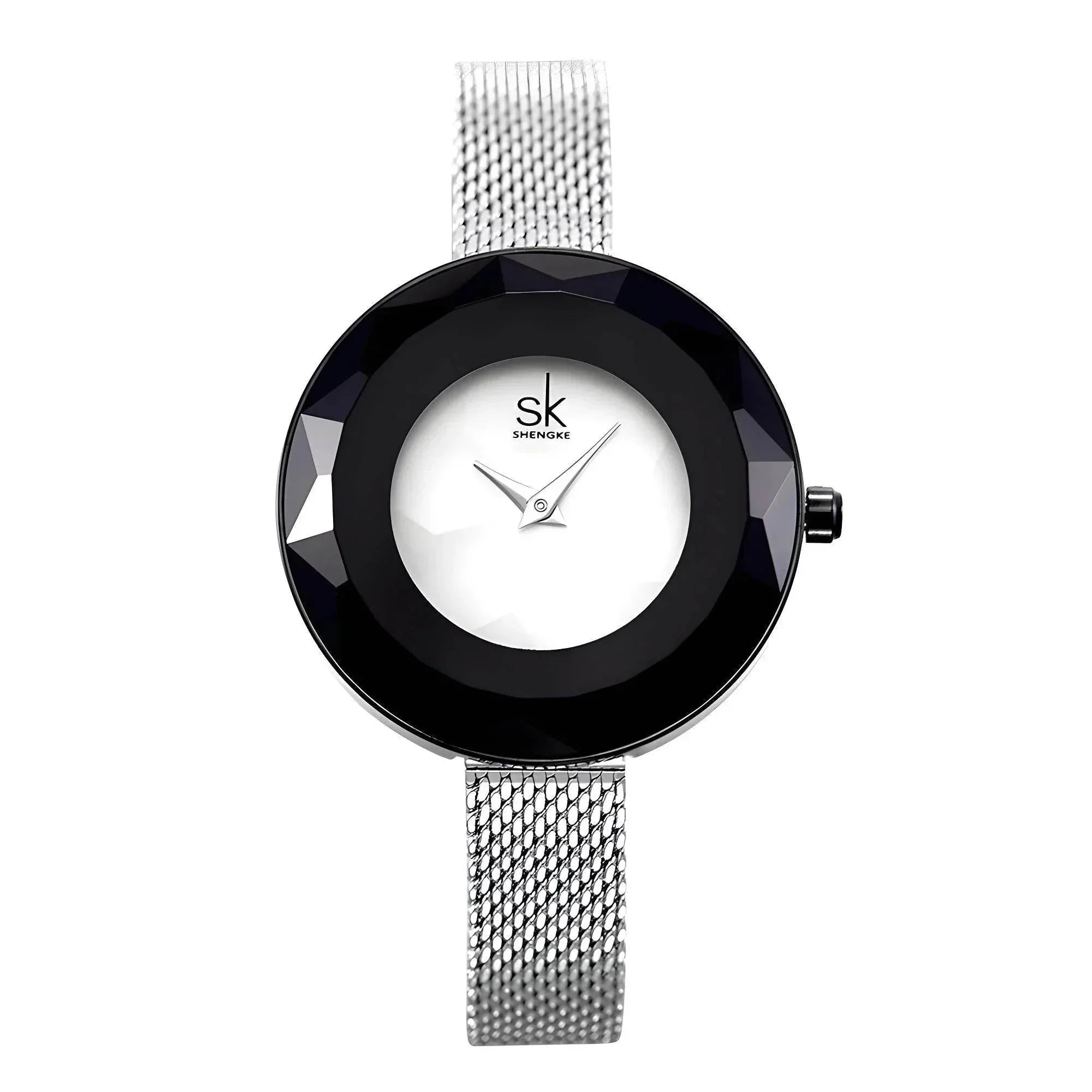 Luna Mesh – Minimalist Glass Dial Watch - Jewellar