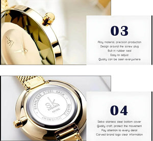 Luna Mesh – Minimalist Glass Dial Watch - Jewellar