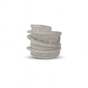Luna Twist – Silver Zircon Wrap Ring - Jewellar
